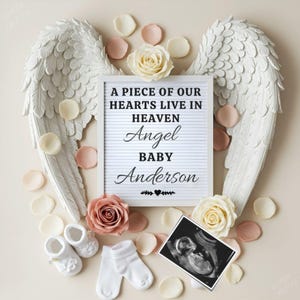 Schwangerschaftsverlustmitteilung Digital, Fehlgeburtsankündigungsvorlage, Babyverlust enthüllen, Engel-Baby-Tribut, Engel-Babymitteilung