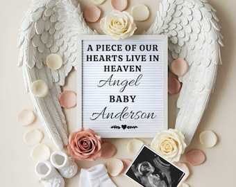 Pregnancy Loss Announcement Digital, Baby Miscarriage Announcement , Baby Loss Reveal, Angel Baby Tribute, Angel Announcement Template
