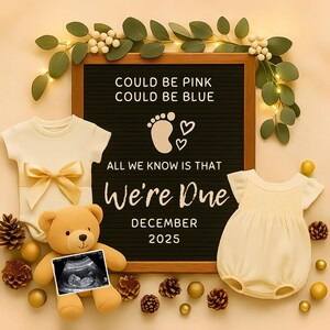 Boho Baby Reveal: Editable Social Media Pregnancy Announcement (Digital Download)