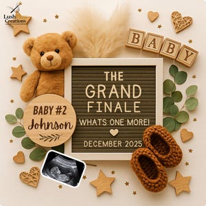 Last One Pregnancy Announcement: Boho Social Media Template (Digital Download