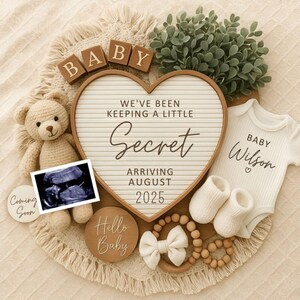 Digitale Schwangerschaftsankündigung, bearbeitbare Baby offenbaren Vorlage, geschlechtsneutral, Social Media Post, Sofort-Download, Social Media Ankündigung