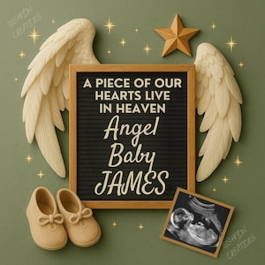 Anuncio digital de pérdida de embarazo, plantilla de anuncio de aborto espontáneo, revelación de pérdida de bebé, plantilla de pérdida de embarazo, homenaje a un bebé ángel