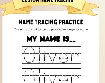 Custom Name Tracing Worksheet, Handwriting Practice (Digital File)