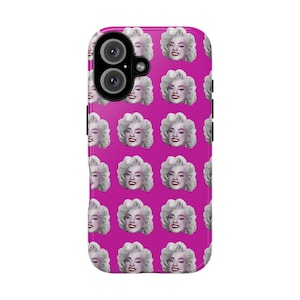 Pop Art Marilyn Phone Case, Tough Cases, Hand Drawn Artwork, Hot Pink, iPhone Samsung Galaxy Protector, Unique Gift for Her, Marilyn Monroe