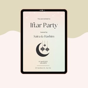 Customisable Iftar Party & Dinner Invitation | Ramadan Kareem Digital Download | Iftar Invite Card