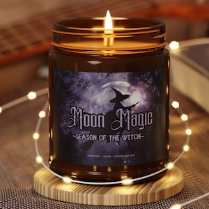 Halloween Witch Candle, Moon Magic & Season of the Witch, Gothic Witchy Decor, Magic Soy Candle, Spooky Fall Witchcore Gift, Halloween Gift