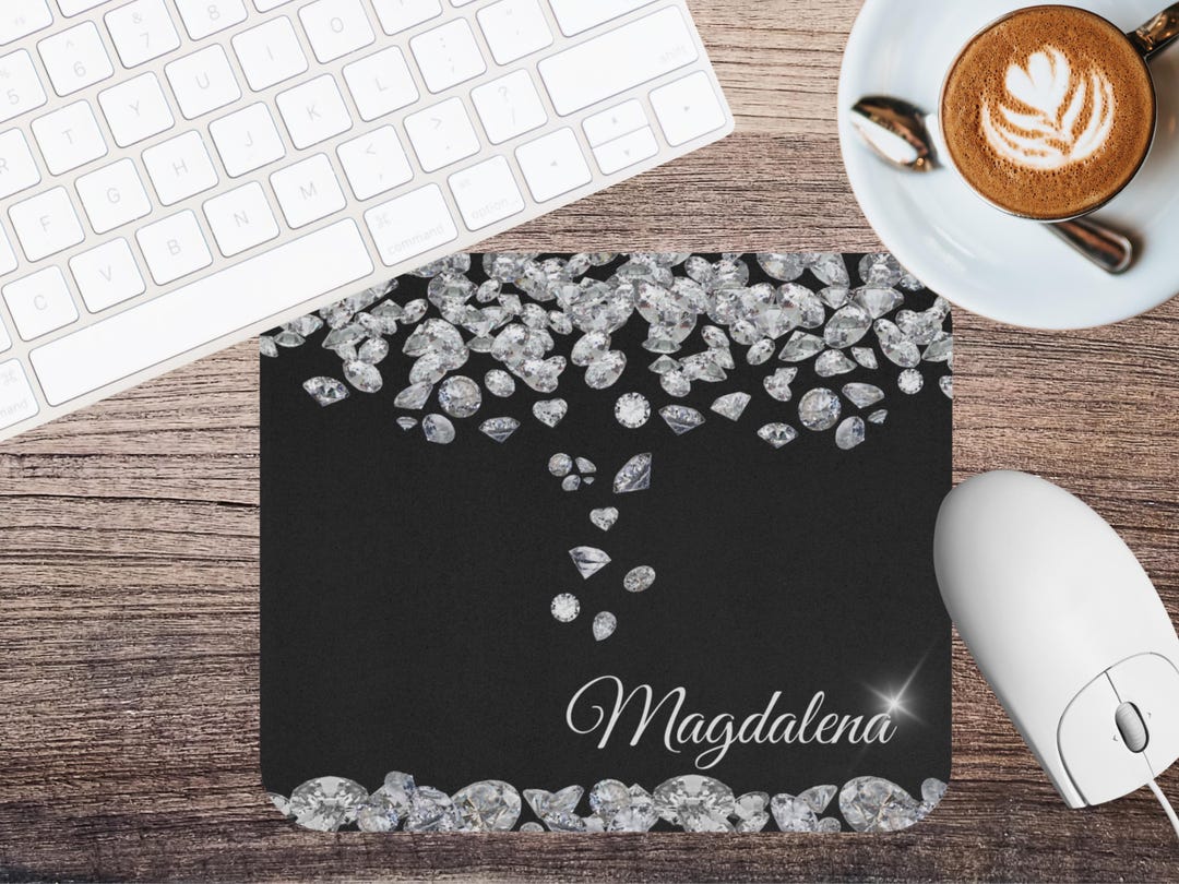 Custom Mouse Pad Diamond Rain, Personalized Black Mousepad ...