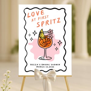 Custom Bridal Shower Love At First Spritz Welcome Sign, Bridal Shower Event, Foam Board, Bridal Shower Decor, Bridal Poster, Sign Only