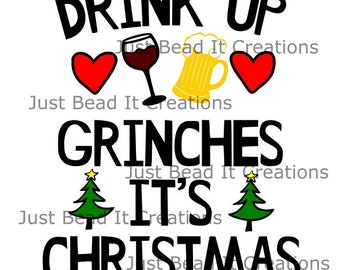 Drink Up Holiday Die Cut File SVG