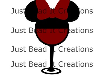 Minnie Mouse Inspired Wine Die Cut File