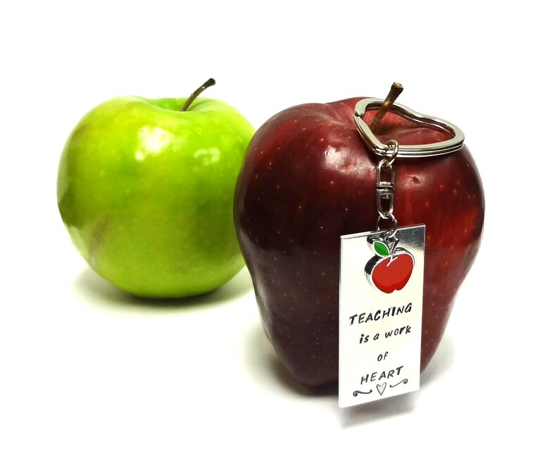 Teacher Appreciation Keychain TEACHING is a work of HEART image 1