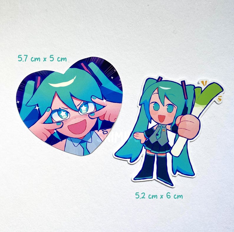 HATSUNE MIKU AUFKLEBER | 2 glänzende Vinyl-Aufkleber im Set Bild 2