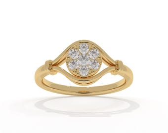 SGL Certified Lab grown Diamond (VS-SI/E-F) 0.27ct Ring in 14k Gold