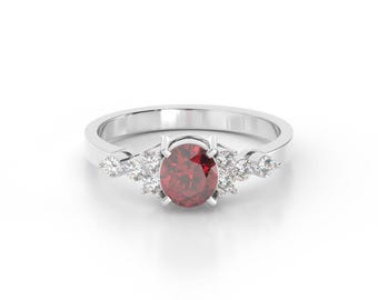 900 Platinum AAAA Burmese Ruby With (SI-I1/ G-H) Natural Diamond Ring 1.39ct.