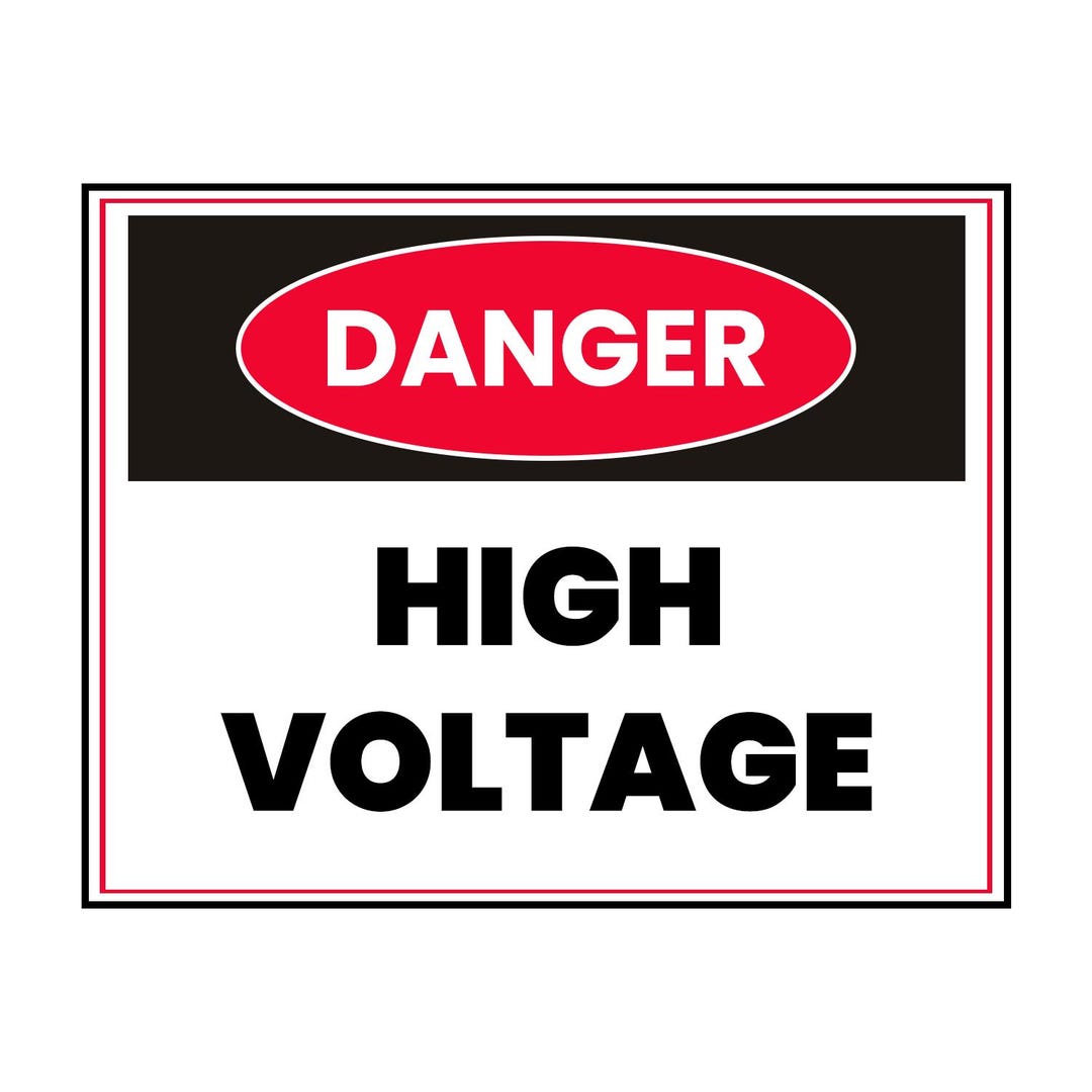Danger High Voltage Stickers – Set of 4 Vinyl Decals – 5x7 Inch ...