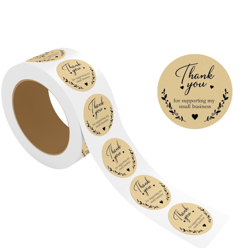 Thank You Stickers for Small Business – 500 Round 2x2 Inch Labels, Self ...