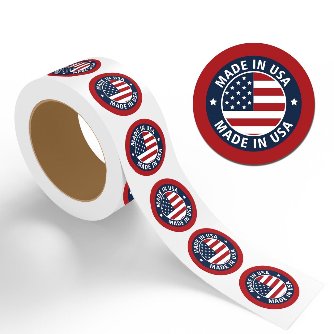 Us Commerce Sticker Made in USA Round Stickers for Small Business – Packaging Labels ...