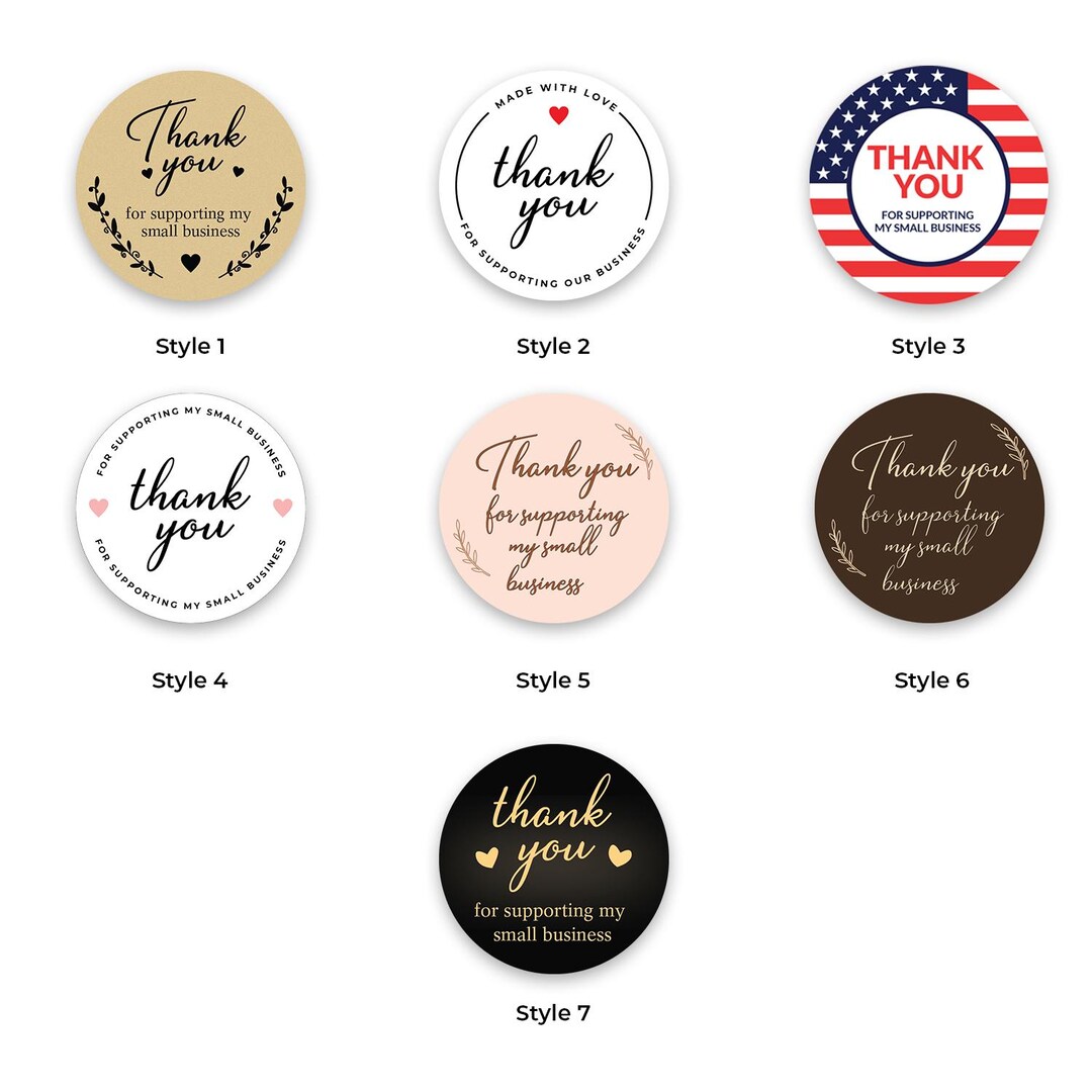 Thank You Stickers – 2" Round Labels for Small Business Packaging - Etsy