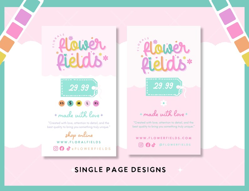Editable in Canva Pink Hang Tag Template for Small Business-product ...