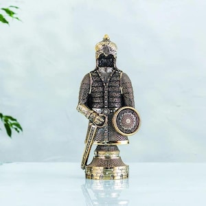 Jawshan Written Warrior Statue | Islamic Table Home Decor | Muslim Soldier Figurine, Armed Warrior Showpiece, Centerpiece | Home Gift