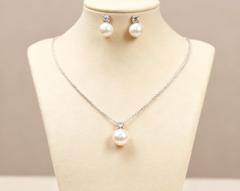 Bridal Pearl Jewelry set,Bridesmaid Jewelry with pearls, Wedding Jewelry with Pearls, Bridesmaid Gift,Bridesmaid necklace, Wedding gift