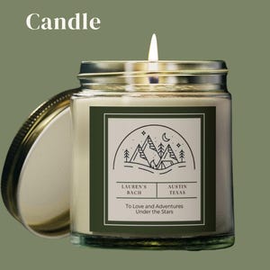 Personalized Camp Bachelorette Candle bachelorette, camp bachelorette favors, last trail before the veil, bachlorette party favor