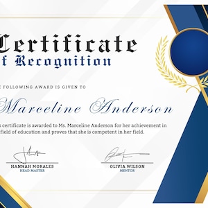 Certificados y Diplomas, certificados personalizados y diploma por logros.