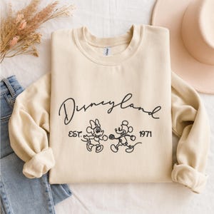 Embroidered Disneyland Sweatshirt, Disney Vacation Crewneck, Disneyland Trip Hoodie, Matching Family Disneyland Sweater, Disney Fan Gift