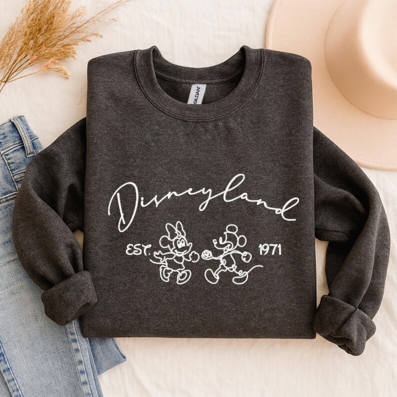 Embroidered Disneyland Sweatshirt, Disney Vacation Crewneck, Disneyland Trip Hoodie, Matching Family Disneyland Sweater, Disney Fan Gift
