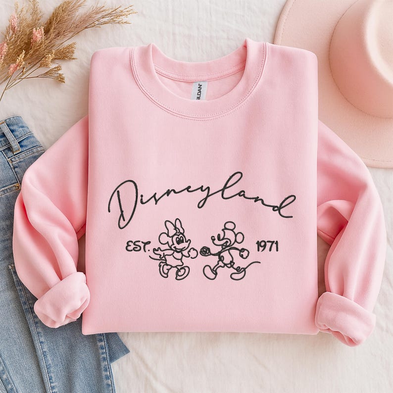 Embroidered Disneyland Sweatshirt, Disney Vacation Crewneck, Disneyland Trip Hoodie, Matching Family Disneyland Sweater, Disney Fan Gift