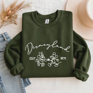 Embroidered Disneyland Comfort Colors Shirt, Mickey and Minnie HooEmbroidered Disneyland Sweatshirt, Disney Vacation Crewneck, Disneyland Trip Hoodie, Matching Family Disneyland Sweater, Disney Fan Gift