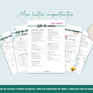 My Important Lists – Printable PDF for Shopping, Organization, Preparation & Checklists by Category, Travel Suitcase Preparation