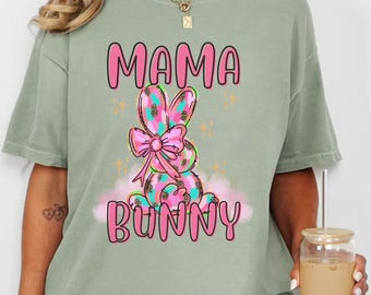 Frühlingsfarben Mama Bunny Coquette Shirt, Osterhase Brushstroke Sweatshirt, Ostern Mom Sweatshirt, Erwartete Mama Geschenk, Baby-Dusche-Geschenk