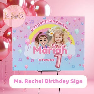 Ms Rachel Birthday Banner | Editable Welcome Sign for 1st Birthday Girl | Ms Rachel Theme Party Decor | Instant Download Canva Template