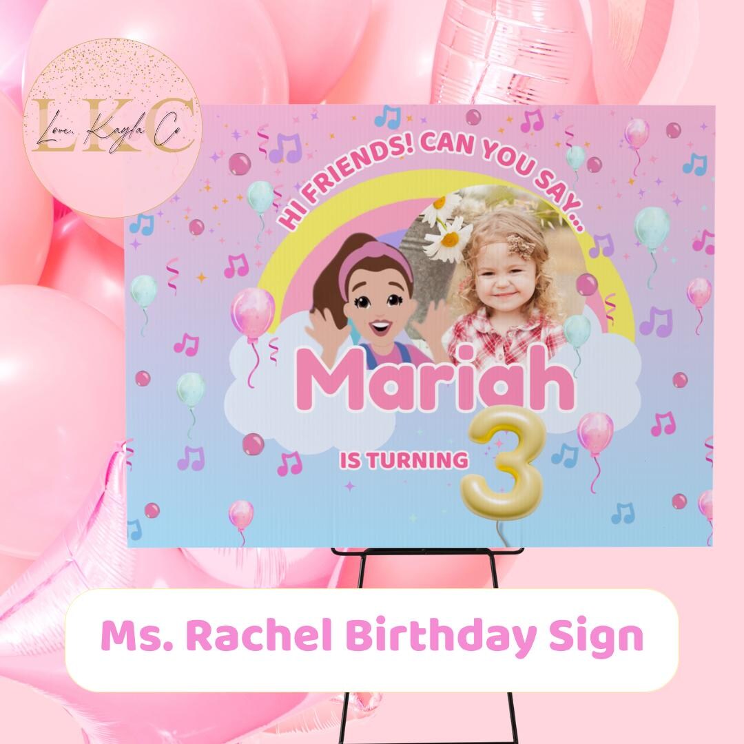 Ms Rachel Birthday Welcome Sign Template | 3rd Birthday Banner ...