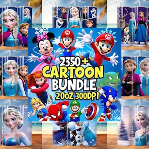 2350+ Cartoon PNG Tumbler Wrap Bundle – 20oz Sublimation Designs – 20oz ...