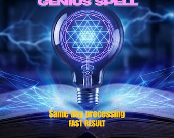 Powerful GENIUS SPELL - Intelligence Ritual, Boost IQ & Memory, Ace Exams, Mental Clarity, Wisdom Magic, Focus and Learning, Study Aid
