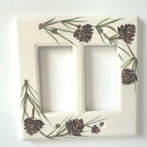 Doppel Keramik Pine Cone Rocker Lichtschalter Abdeckung