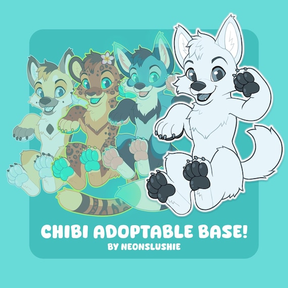 Furry Adoptable Template Base: Canine, Feline, Hyena, Fox (PSD File)