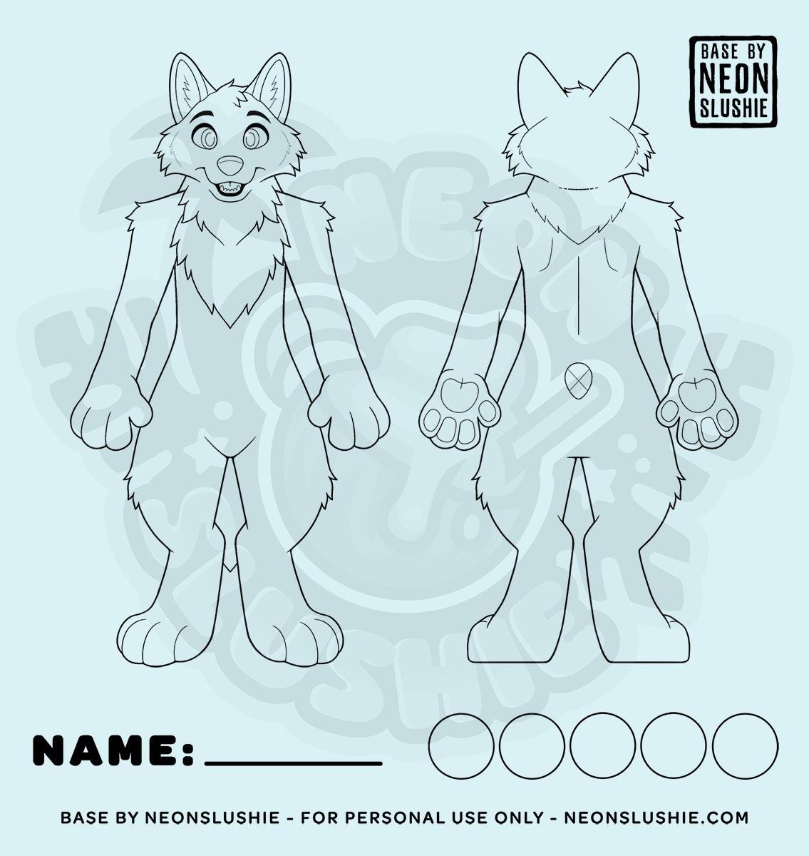 Canine Furry Fursuit Ref Sheet Base: Wolf, Husky, Dog (PSD File) - Etsy