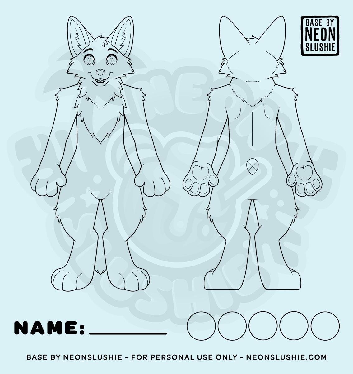 Fox Furry Fursuit Ref Sheet Template Base: Vulpine, Coyote, Fennec (PSD ...