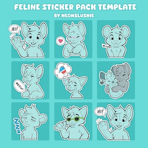 Pelzige Feline Emote Emoji Sticker Pack Base
