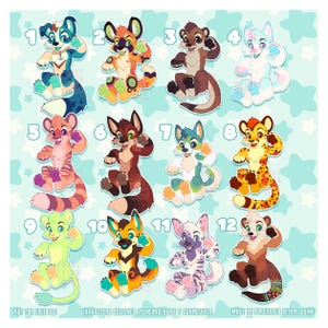 May include: Twelve colorful cartoon animal characters are displayed on a light blue background with white star shapes. Each character has a unique design and color scheme. Text at the bottom reads "NOT FOR FREE USE" and "MUST BE PURCHASED BEFORE USING".