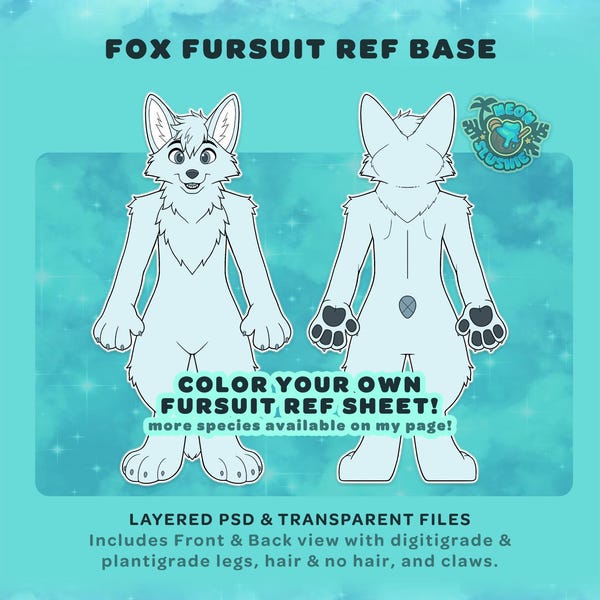 Fox Base Color Texture Fox Reference Base - Etsy