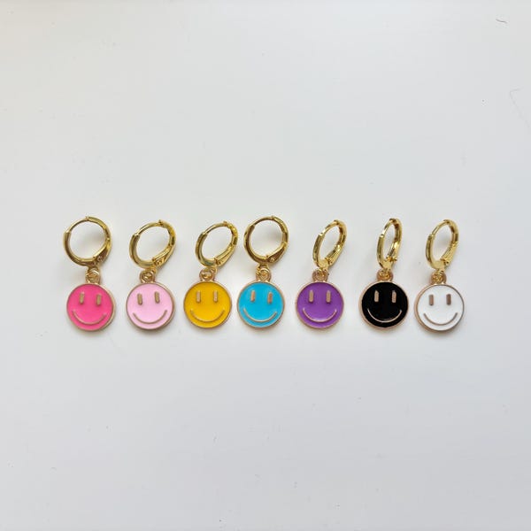 Smiley Face Earrings | hypoallergenic