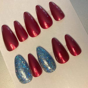 Handmade Ruby Red Nails