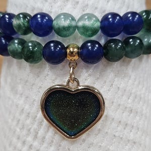 Stretch Bracelet Set | Chalcedony | Heart