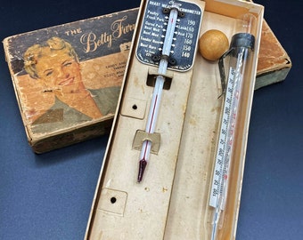 Kitchen Thermometer Set, Betty Furness, Westinghouse, Candy, Roast Meat, 1950s, Mid Century, Baking, Roasting, Cooking