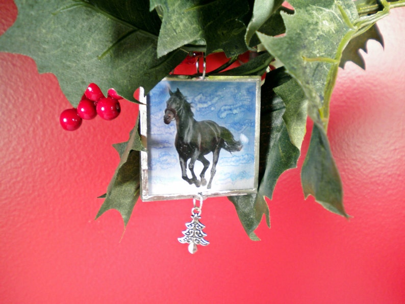 Holidays Horse Friesian Christmas Horse Ornament Cowgirl Custom FREE US Shipping Cowboy Personalized Equestrian Black Horse