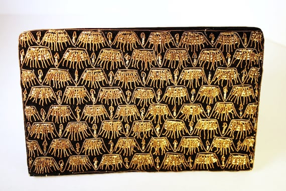 Goldwork Black Evening Bag